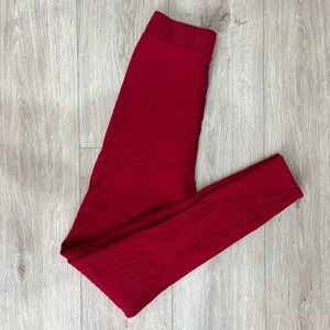 Red Wool Blend Leggings